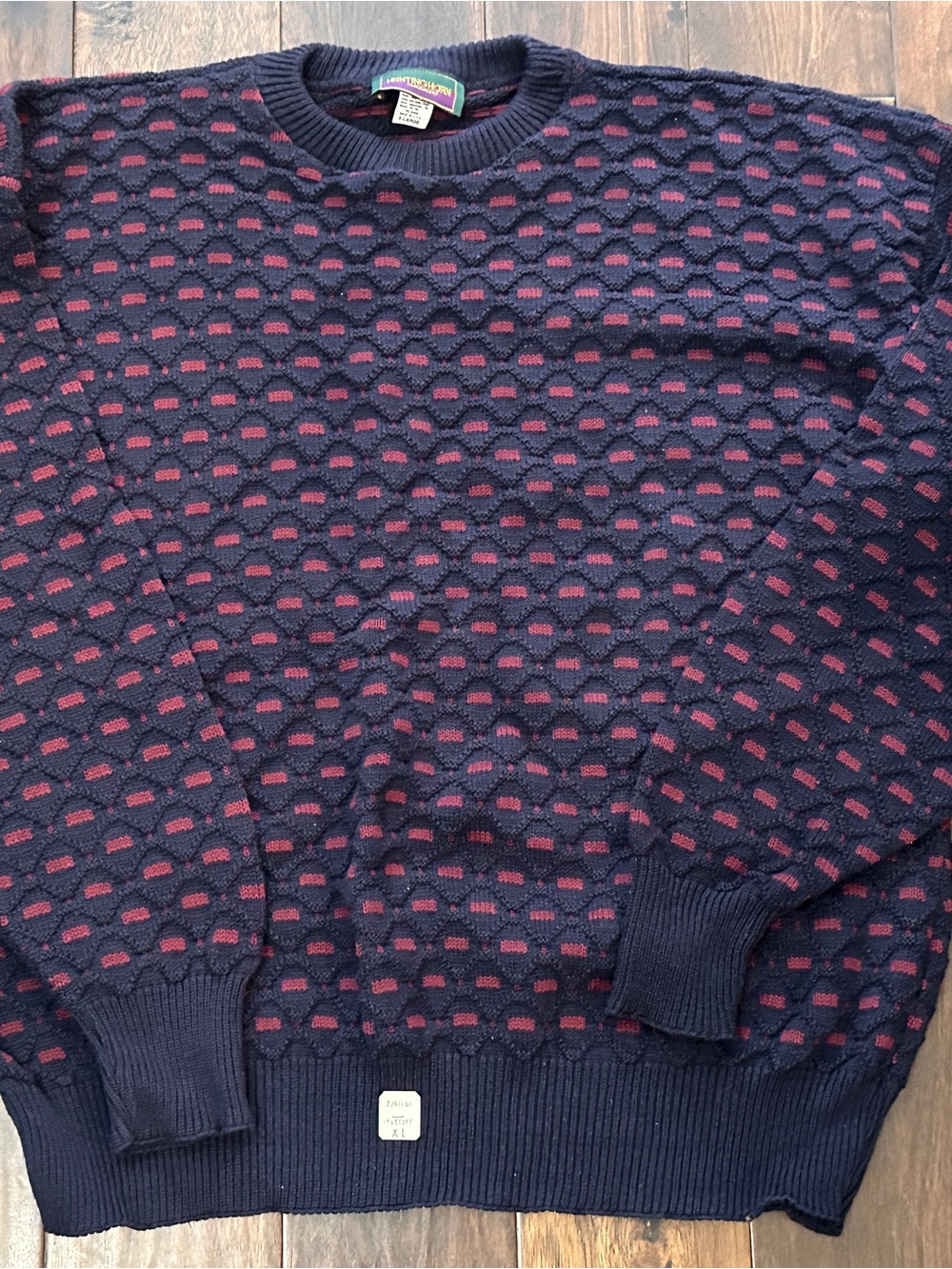 NWT Vintage Hunting Horn Classics Navy 100% Cotton Men’s Sweater Made In USA XL